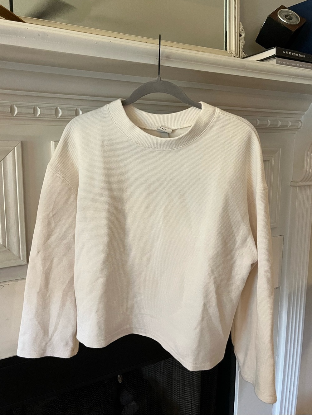 A New Day Relaxed Cream Crewneck Top